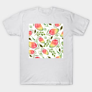 Mangoes and Greenery | Watercolor | Pattern T-Shirt